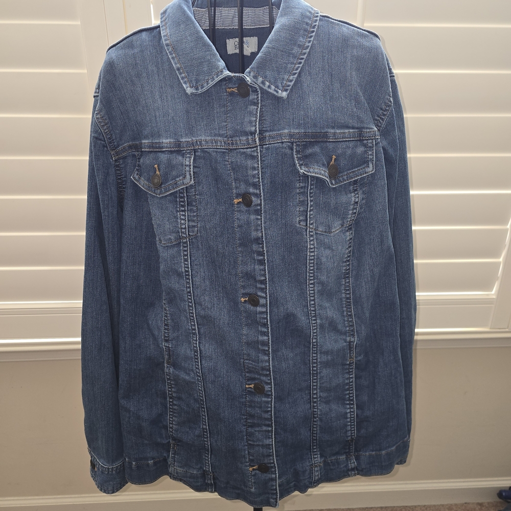 Women's Plus Size 2X Croft & Barrow Blue Denim Jacket